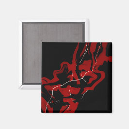 Dromen en Nachtmerries Rood Abstracte Vloeibare Ku Magneet