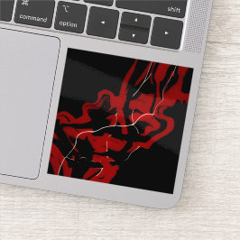 Dromen en Nachtmerries Rood Abstracte Vloeibare Ku Sticker