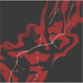 Dromen en Nachtmerries Rood Abstracte Vloeibare Ku Sticker (Voorkant)