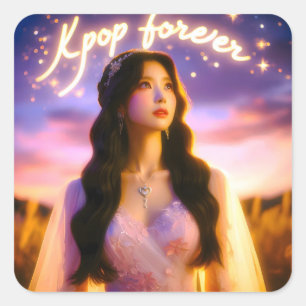 Dromen en sterren: K-Pop voor altijd vieren Vierkante Sticker