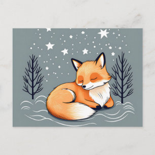 Dromen Fox Night Sky Briefkaart