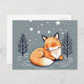 Dromen Fox Night Sky Briefkaart (Voorkant / Achterkant)