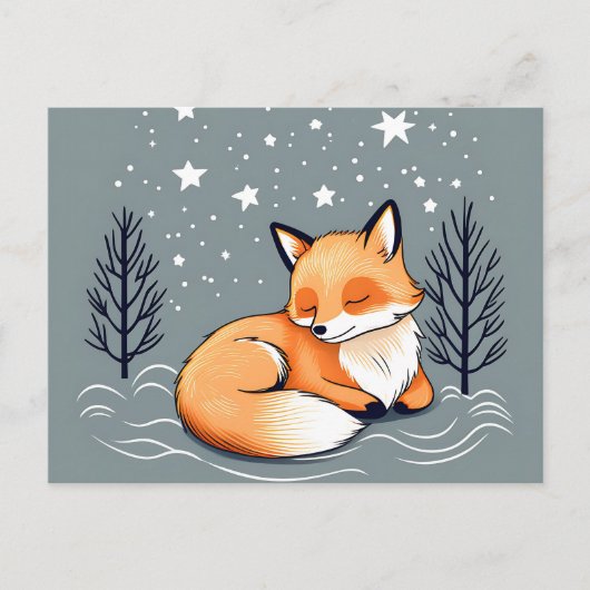 Dromen Fox Night Sky Briefkaart (Voorkant)