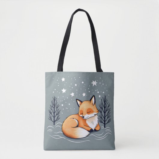 Dromen Fox Night Sky Tote Bag (Voorkant)