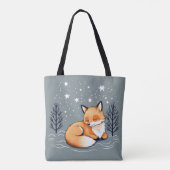 Dromen Fox Night Sky Tote Bag (Achterkant)