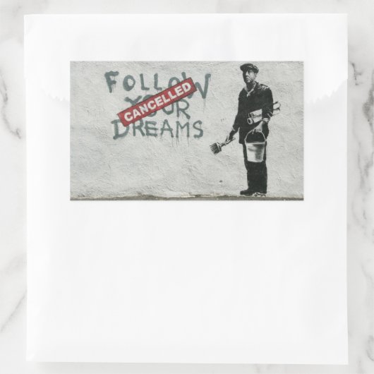 Dromen geannuleerd rechthoekige sticker (Tas)