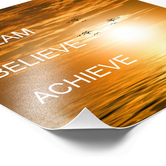 dromen geloven bereiken inspirerend citaat foto afdruk (Hoek)