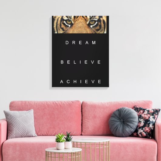 dromen geloven dat je motivatie prijsopgave hebt b canvas afdruk (Insitu (Woonkamer))