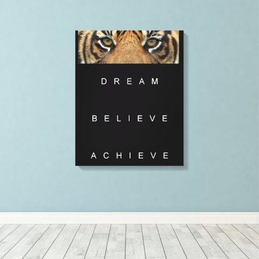 dromen geloven dat je motivatie prijsopgave hebt b canvas afdruk (Insitu (Houten vloer))