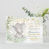 Dromen Greenery Moon & Stars Elephant 1e verjaarda Kaart (Staand voorkant)