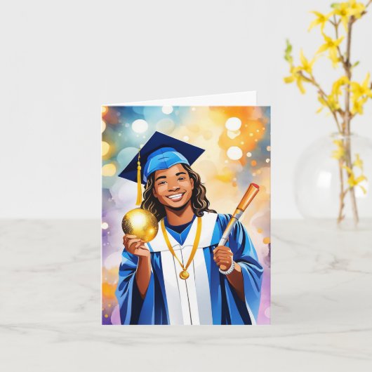 Dromen in Beweging - Uw Afstuderen vieren Kaart (Gele Bloem)