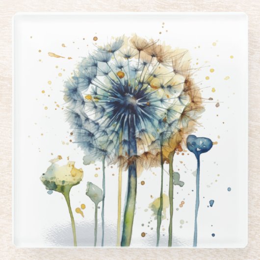 Dromen in bloei, op maat glazen onderzetter (Voorkant)