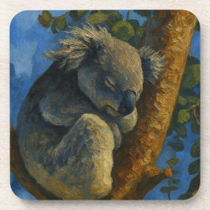 Dromen in de Eucalyptus - Sleeping Koala Art Bier Onderzetter