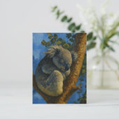 Dromen in de Eucalyptus - Sleeping Koala Art Briefkaart (Staand voorkant)