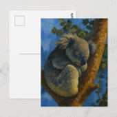 Dromen in de Eucalyptus - Sleeping Koala Art Briefkaart (Voorkant / Achterkant)
