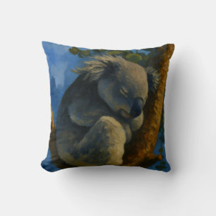 Dromen in de Eucalyptus - Sleeping Koala Art Kussen