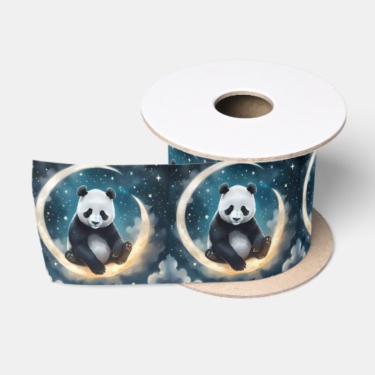 Dromen in het maanlicht: Panda's hemelse serenade Satijnen Lint (Spoel)
