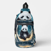 Dromen in het maanlicht: Panda's hemelse serenade Sling Bag (Voorkant)