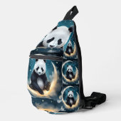 Dromen in het maanlicht: Panda's hemelse serenade Sling Bag (Rechterhoek)