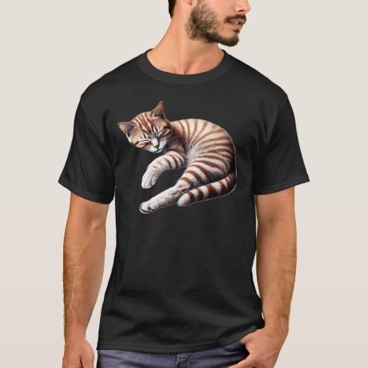 Dromen in het Sinaasappel - Ontspannen Tabby Cat T-shirt (Voorkant)