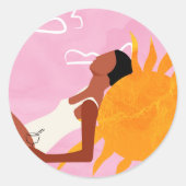 Dromen in het zonlicht ronde sticker (Voorkant)