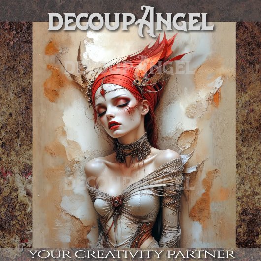 Dromen in inkt decoupage tissuepapier