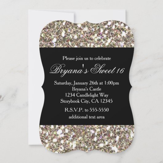 Dromen komen echt uit de gouden glitter uitnodigin kaart (Achterkant)