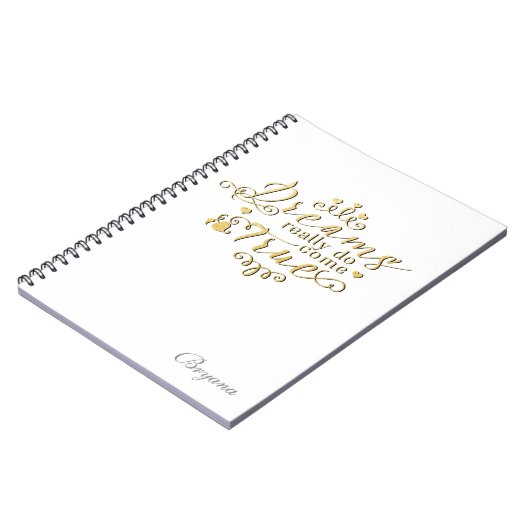 DROMEN KOMEN ECHT UIT Gold Notitieboek Journal (Linkerzijde)