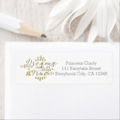 DROMEN KOMEN ECHT UIT GOUDEN ADRESETIKETTEN ETIKET (Insitu)