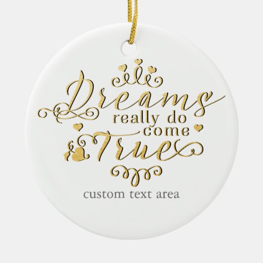 DROMEN KOMEN ECHT UIT Gouden Prinses Ornament (Voorkant)