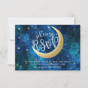 Dromen Komen Echt Uit Maan Sterren Baby Borrel RSVP Kaartje