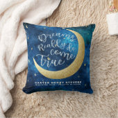 Dromen komen echt uit Maan Sterren gepersonaliseer Kussen (Deken)