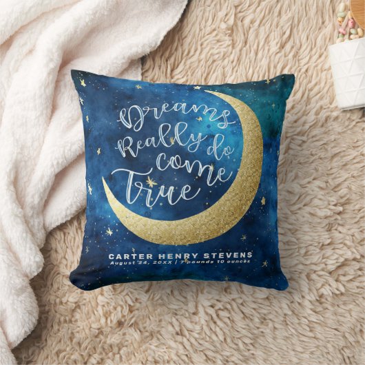 Dromen komen echt uit Maan Sterren gepersonaliseer Kussen (Deken)