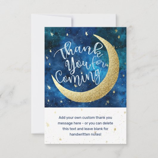 Dromen komen echt uit Moon Stars Baby shower Bedankkaart (Voorkant)