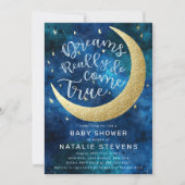 Dromen komen echt uit Moon Stars Baby shower Kaart (Voorkant)