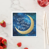 Dromen komen echt uit Moon Stars Baby shower Servet (Insitu)
