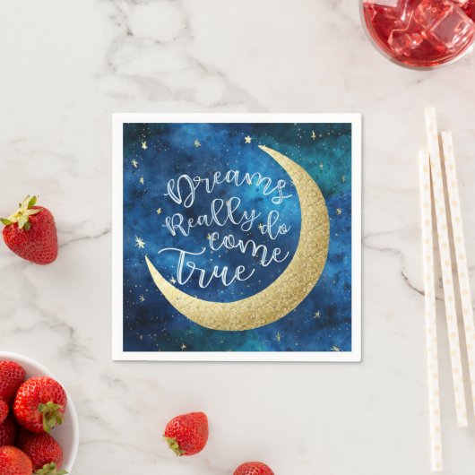 Dromen komen echt uit Moon Stars Baby shower Servet (Insitu)