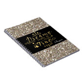DROMEN KOMEN ECHT WAAR Gouden Glitter Notitieboek (Rechterzijde)
