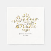 DROMEN KOMEN ECHT WAAR Gouden prinses servetten (Voorkant)