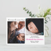 Dromen komen uit Foto Baby Geboorte Aankondiging (Staand voorkant)