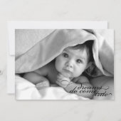 Dromen Komen Uit {Geboorteaankondiging} Aankondiging (Voorkant)