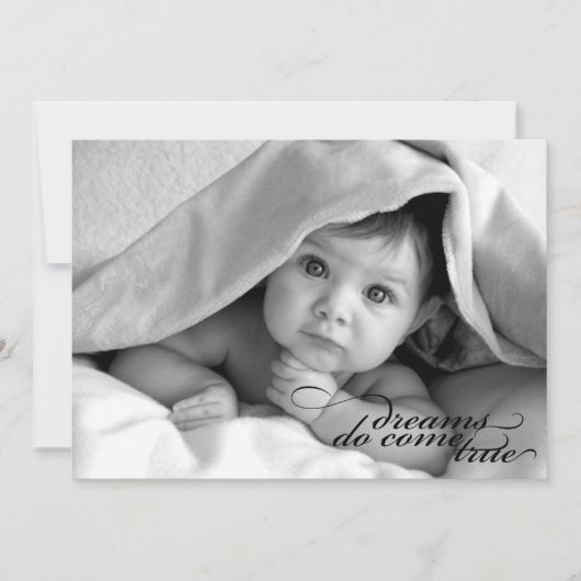 Dromen Komen Uit {Geboorteaankondiging} Aankondiging (Voorkant)