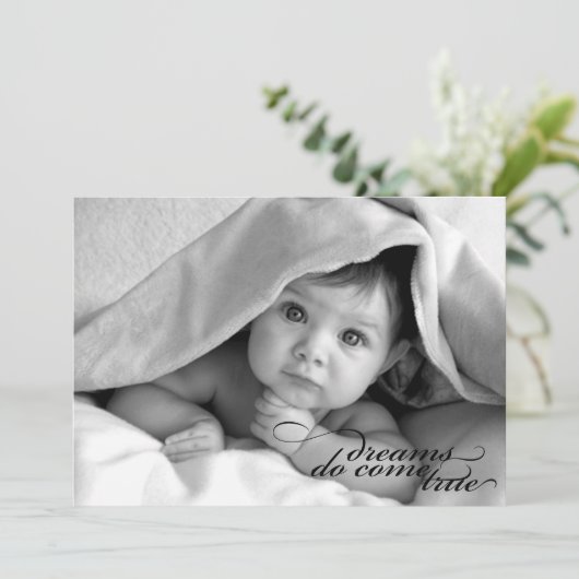 Dromen Komen Uit {Geboorteaankondiging} Aankondiging (Staand voorkant)