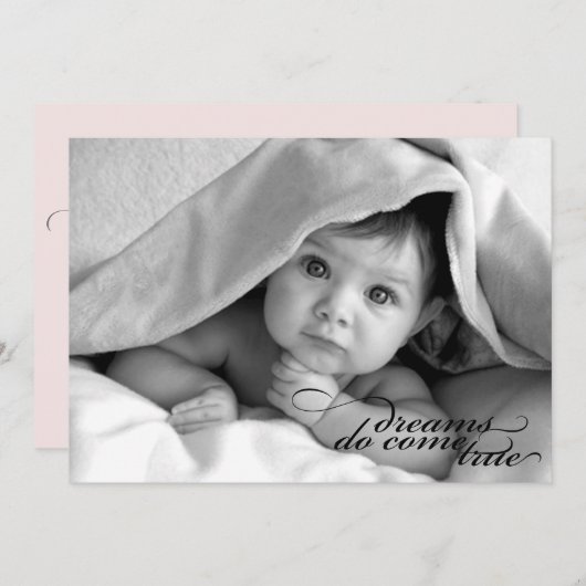 Dromen Komen Uit {Geboorteaankondiging} Aankondiging (Voorkant / Achterkant)
