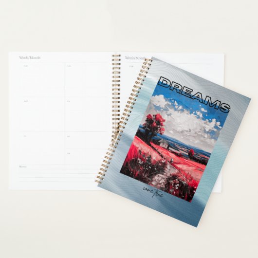 Dromen komen uit notebook planner (Display)