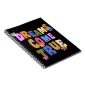 dromen komen uit Retrobloem Hippie Groovy Notitieboek (Rechterzijde)