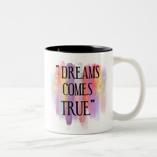 Dromen Komen Uit Tweekleurige Koffiemok (Rechts)