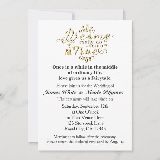 DROMEN KUNNEN WERKELIJK UITKOMEN Trouw Uitnodiging (Voorkant)