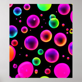 Dromen met regenboog gloeiende bubbels poster