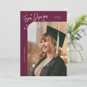 Dromen naar Realiteit Gebogen Foto Cranberry Grad Aankondiging (Staand voorkant)
